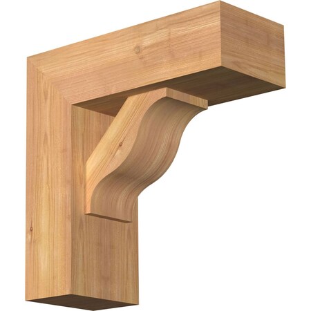 Ekena Millwork Funston Block Smooth Bracket w/ Offset Brace, Western Red Cedar, 5 1/2"W x 14"D x 14"H BKT0604X14X14FST05SWR
